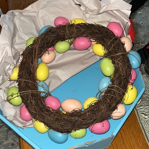 Easter Egg Door Wreath NWOT - Picture 2 of 2